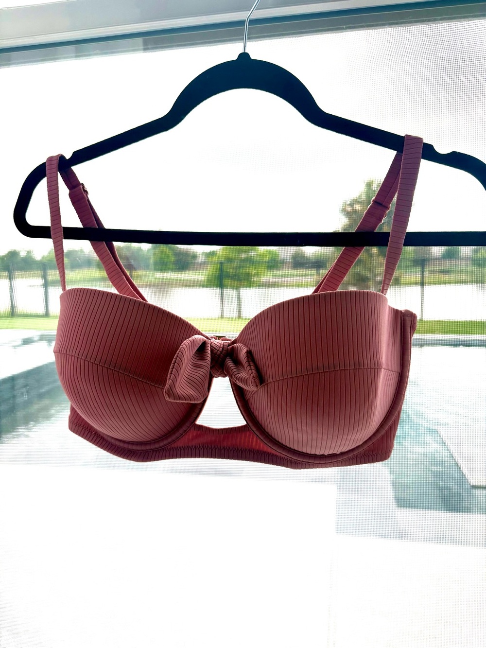 Shade & Shore Mauve Underwire Light Lift Bikini Set - 34DD Top & Medium Bottoms - Picture 4 of 6